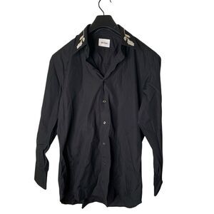 Brioni button down shirt floral flower rose black men's size small